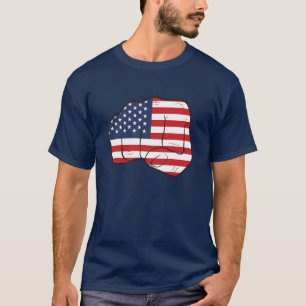 American Flagga Fist T Shirt