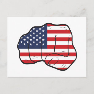 American Flagga Fist Vykort