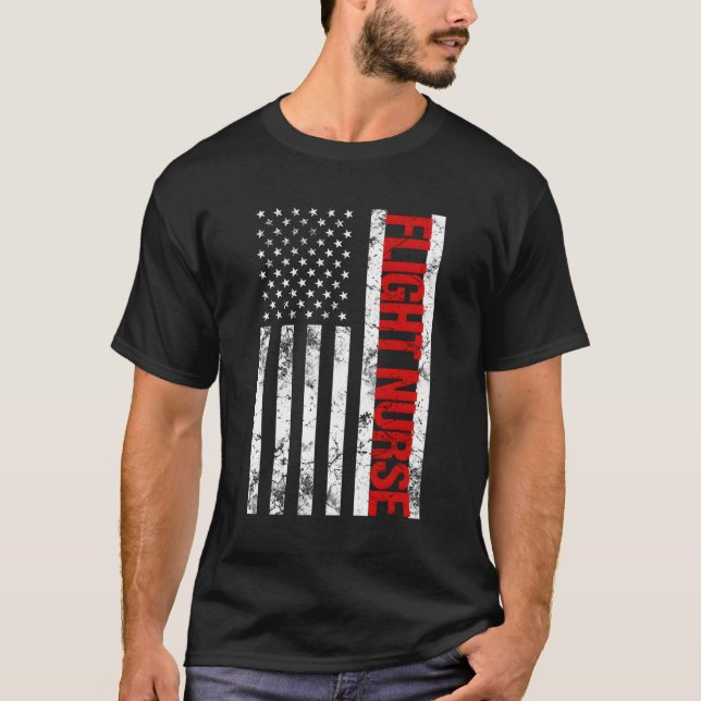 American Flagga Flight Nurse T Shirt (Framsida)