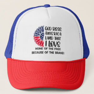 American Flagga Flower med Heartfilt Blomande Keps