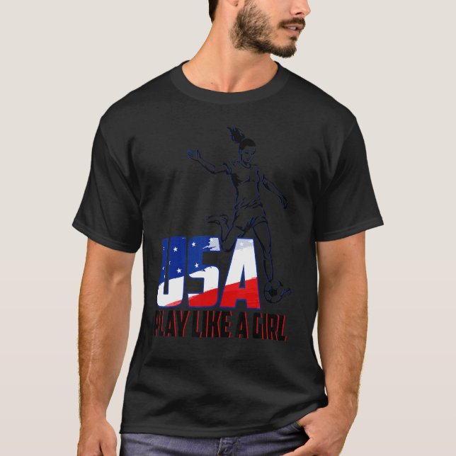American Flagga Football Team Game Goal Score Play T Shirt (Framsida)