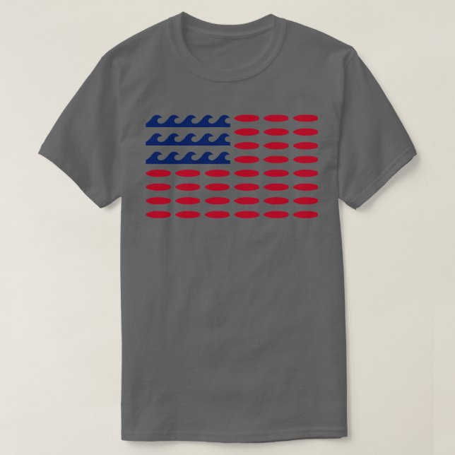 American Flagga for Surfing Älskare T Shirt (Design framsida)