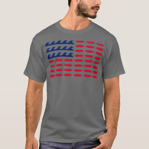 American Flagga for Surfing Älskare T Shirt
