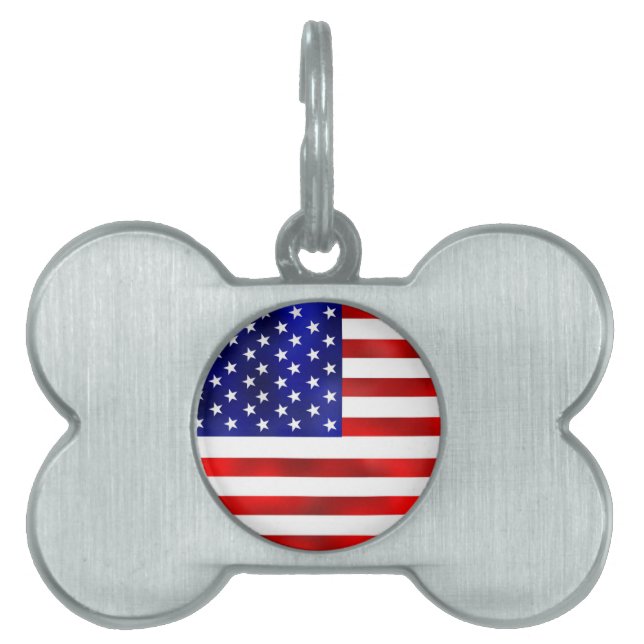 American Flagga Framed Pet-tagg ID-bricka Husdjur (Framsidan)