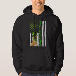 American Flagga Fransk Bulldog Hund St patricks da Hoodie