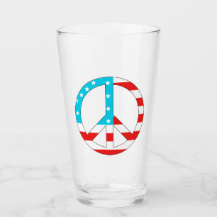 American Flagga Fredstecken Glaskopp
