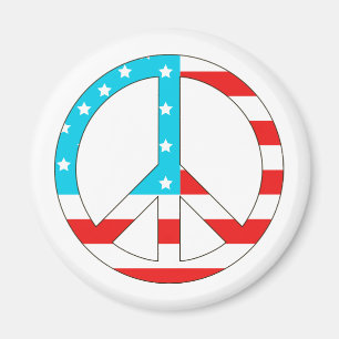 American Flagga Fredstecken Magnet