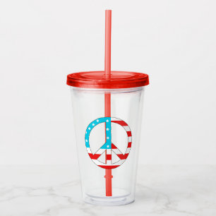 American Flagga Fredstecken Take Away Mugg
