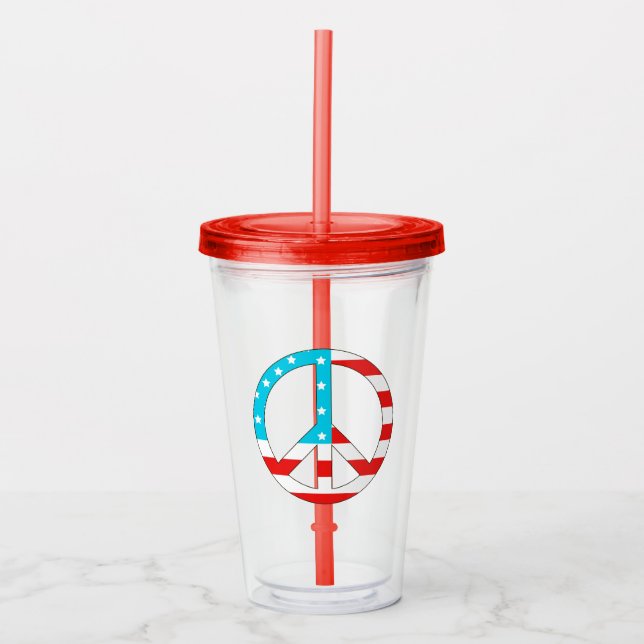 American Flagga Fredstecken Take Away Mugg (Framsida)