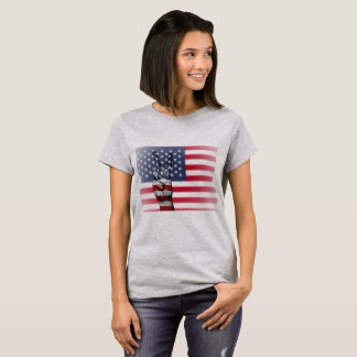 American Flagga Fredstecken Womens Shirt Tee Shirt