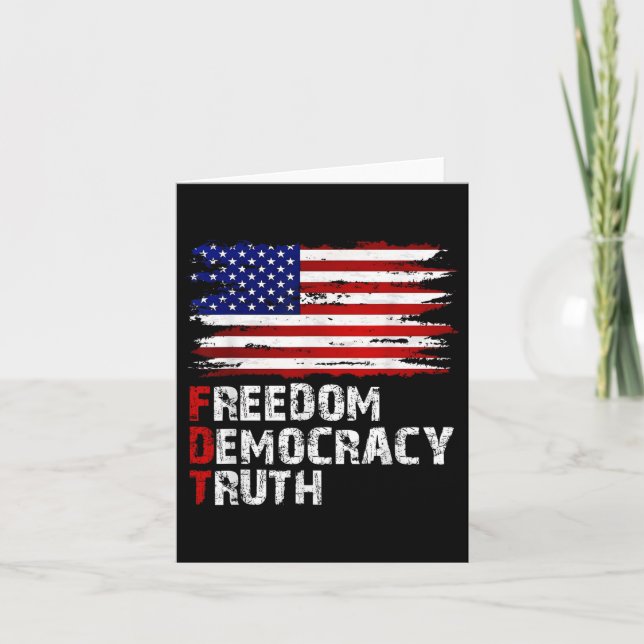 American Flagga Freedom Democracy Truth Patriotic  Kort (Framsida)