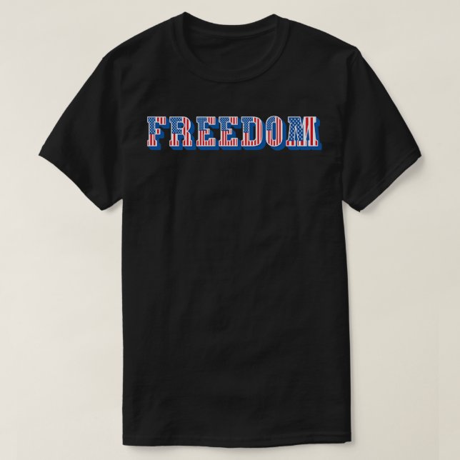 American Flagga Freedom Text T Shirt (Design framsida)