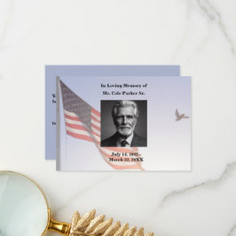 American Flagga Funeral Memorial Tack Kort