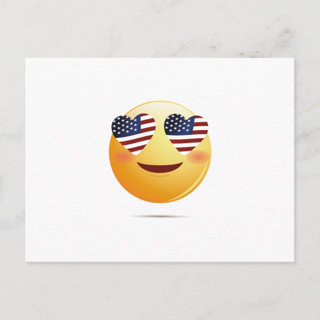 American Flagga Funny Emoji Vykort (Framsida)