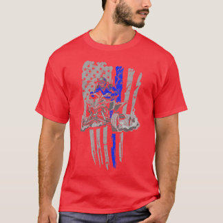 American Flagga Fyra Wheeler Quad ATV Riding - ATV T Shirt