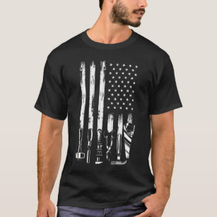 American Flagga Garage Verktyg Proud Carpenter USA T Shirt