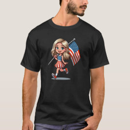 American Flagga Girl T Shirt