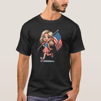 American Flagga Girl T Shirt