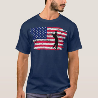 American Flagga Golf 4 juli Patriotic Golfer T Shirt