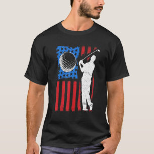 American Flagga Golf 4 juli Patriotic Golfer Usa F T Shirt