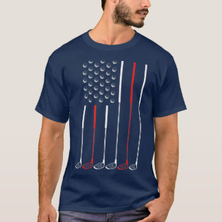 American Flagga Golf Klubbs Golf Stick Flagga Gift T Shirt