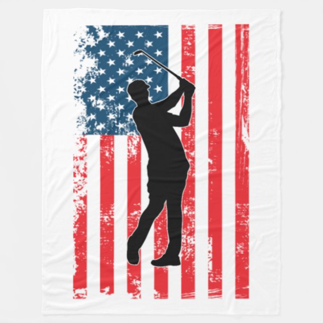 American Flagga Golf USA Fleecefilt (Framsidan)