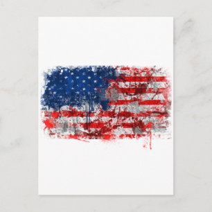 American Flagga Graffiti Vykort
