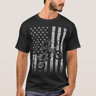 American Flagga Graphic Motocross Dirt Bike T Shirt