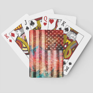American Flagga Grunge Art #5 Spelkort