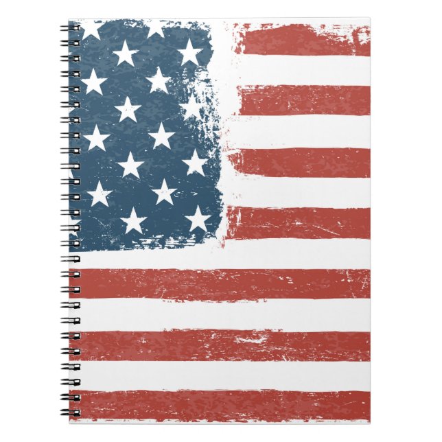 American Flagga Grunge Background. Raster-version. Anteckningsbok (Framsidan)