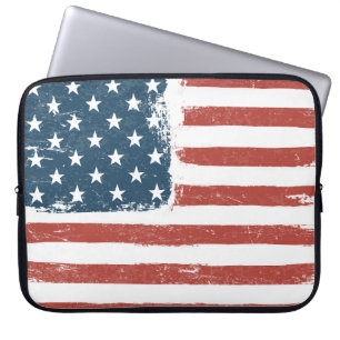 American Flagga Grunge Background. Raster-version. Laptop Fodral