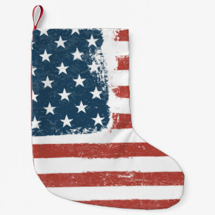 American Flagga Grunge Background. Raster-version. Liten Julstrumpa