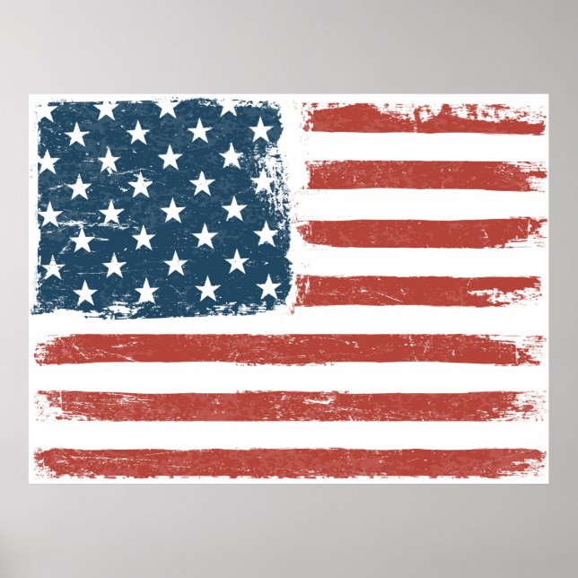 American Flagga Grunge Background. Raster-version. Poster (Framsidan)
