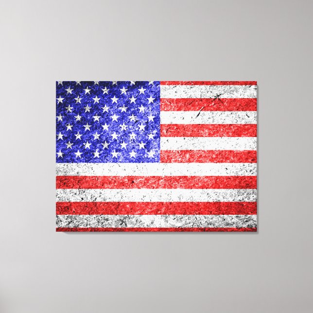American Flagga Grunge Canvastryck (Framsida)