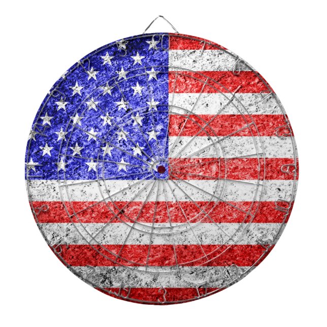 American Flagga Grunge Darttavla (Framsidan)