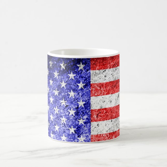 American Flagga Grunge Kaffemugg (Center)