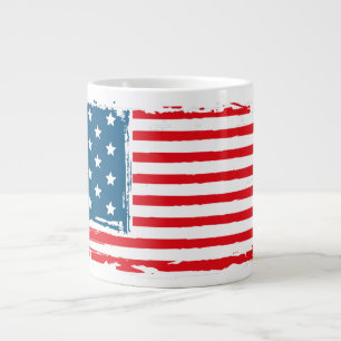 American Flagga Grunge Vintage Tshirt Coffee Mugg Jumbo Mugg