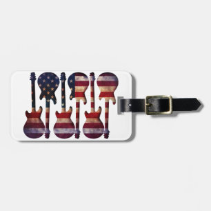 American Flagga Guitar Art Bagagebricka