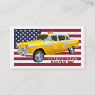 American Flagga Gult Taxi Cab Visitkort