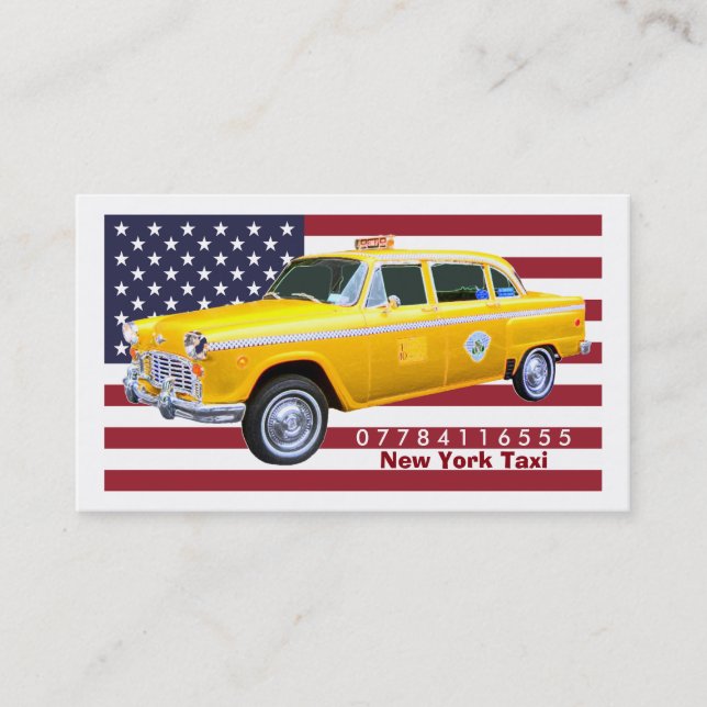 American Flagga Gult Taxi Cab Visitkort (Framsida)