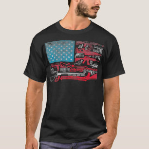 American Flagga Guns Riffles Bullets US Flagga Wea T Shirt