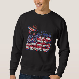 American Flagga här för att bang 4:e juli-grafik P Lång Ärmad Tröja