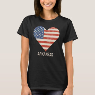 American Flagga Heart Arkansas 4:e juli Patriotic T Shirt
