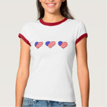 American Flagga Heart Dam T-Shirt