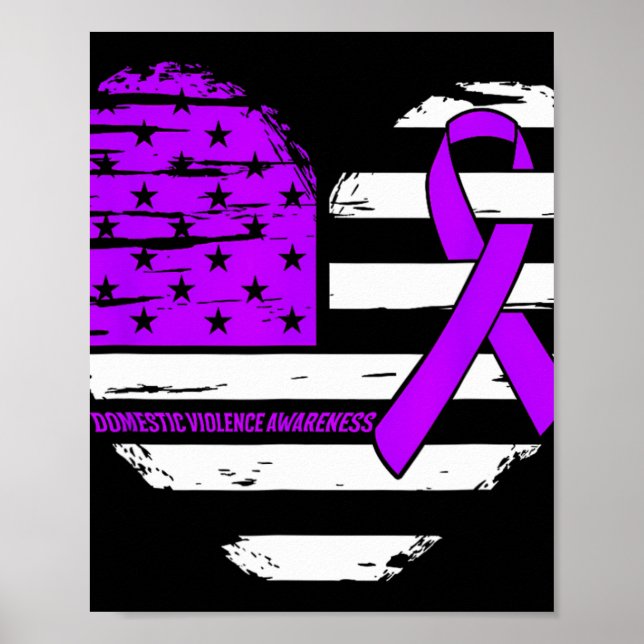 American Flagga Heart Domestic Violence Awareness  Poster (Framsidan)