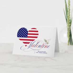 American Flagga Heart Helgkort