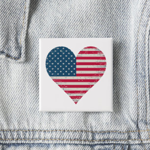 American Flagga Heart Knapp