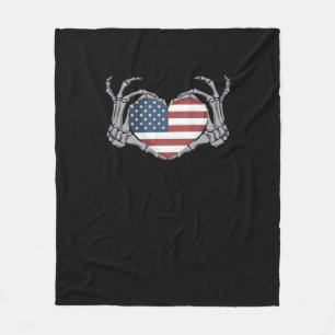American Flagga Heart Passande Fleecefilt