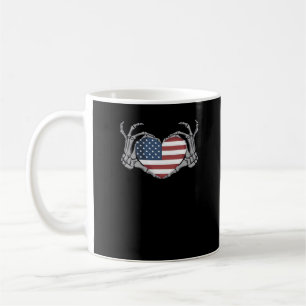 American Flagga Heart Passande Kaffemugg