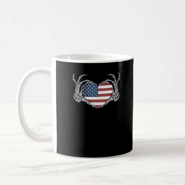 American Flagga Heart Passande Kaffemugg (Vänster)